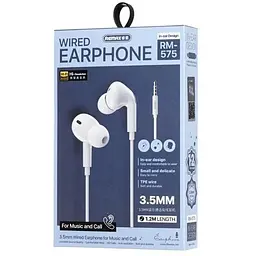 Навушники Remax RM-575 Wirred Earphone White - мініатюра 2