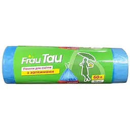 Пакети для смiття FRAU TAU 60л з затяжками HD 15шт