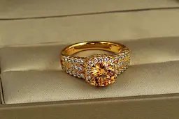 Кільце Xuping Jewelry Магічний елексир із жовтим каменем р 19 золотисте