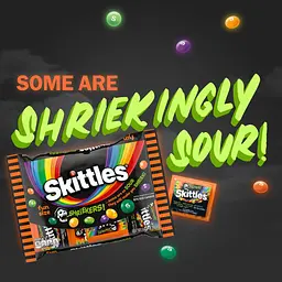 Драже Skittles Shriekers Sour Fun Size Halloween Candy 240г - мініатюра 3