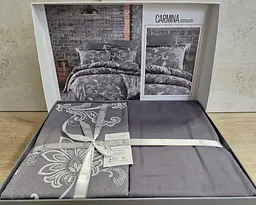 Турецька постільна білизна First Choice Cotton Satin Carmina Anthracite євро - мініатюра 2