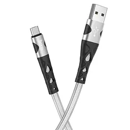 Кабель Hoco U105 Pisces Cable USB to MicroUSB 2,4A 1,2m Silver