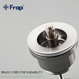 Донний клапан Frap F62-5, автомат, 1 1/4", сатин, Хром матовий - мініатюра 4