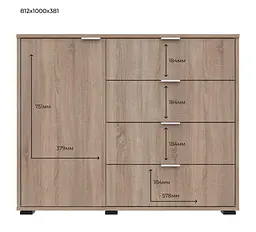 Комод Doros GС1 Дуб Cонома 100х40х81.2 (41510077) - мініатюра 7