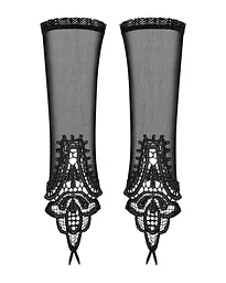 Сітчасті мітенки з мереживом Obsessive Luiza mittens чорні One size - мініатюра 2