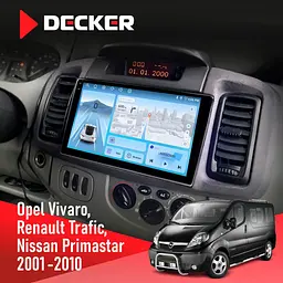 Штатна магнітола Opel Vivaro 2001-2010 Decker D10-010 6x128, DSP, 4G, 2K Decker (НФ-00009828) - мініатюра 2
