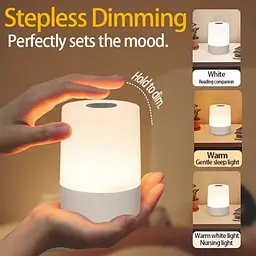 Led нічник лампа / Настільна USB лампа-нічник 360°/ Сенсорна / Акумуляторна / Декоративна / White - мініатюра 2