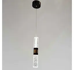 Чорно-золотий LED підвіс з пухирцевим склом Artlight 2338/1GD+BK для кухні та барної зони