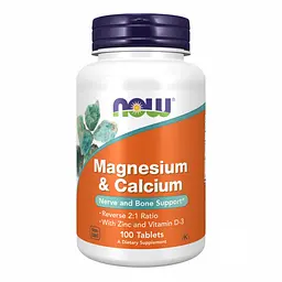 Магній Now Foods (& Calcium 2:1 Ratio) - 100 таблеток, для м’язів і нервової системи
