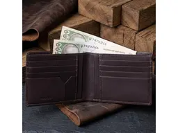 Чоловічий портмоне з натуральної шкіри Cortina 5014 Темно-коричневий 12,5x9,5 см TONY PEROTTI acs0032472 - мініатюра 2