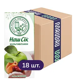 Упаковка сока Наш Сік Мультивитамин с мякотью 5.94 л (0.33 л х 18 шт.)