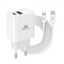 Мережевий зарядний пристрій Rivacase PS4102 WD5 PD 20W + QC3.0 Білий