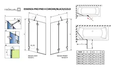 Шторка для ванни Radaway Essenza Pro Gold PND II 120 10102120-09-01L ліва - мініатюра 6