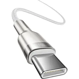 Кабель Baseus Cafule Metal Type-C to Type-C 100W (1m) white (CATJK-C02) - мініатюра 2