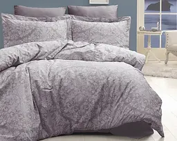 Турецька постільна білизна First Choice Cotton Satin Vanessa Lavender євро - мініатюра 1