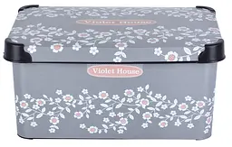 Контейнер Violet House 0647 Decor Antracite Flowers 10 л (6822859) - мініатюра 3