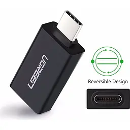 Перехідник Ugreen US173 USB-C to USB-A OTG 15см Black (20808) [91952] - мініатюра 3