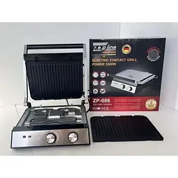 Гриль електричний притискний Zepline 3500W зі знімними пластинами контактний - мініатюра 2