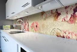 Кухонний фартух Ніжні Гербери вінілова наклейка рожеві квіти вантажу Бежевий 60х200 см Happy Pocket Z180712 - мініатюра 6