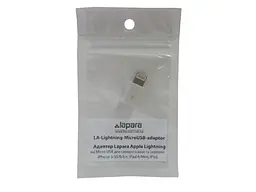 Перехідник Lapara LA-Lightning-MicroUSB-adaptor white (Apple Lightning на Micro USB для iPhone 5/6) - мініатюра 2