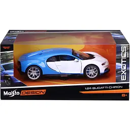 Автомодель Maisto Bugatti Chiron біло-блакитний - тюнін, 1:24 (32509 white/blue) - мініатюра 12