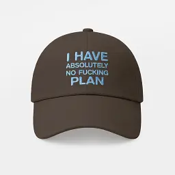 Кепка «I HAVE ABSOLUTELY NO FUCKING PLAN» коричнева - мініатюра 6