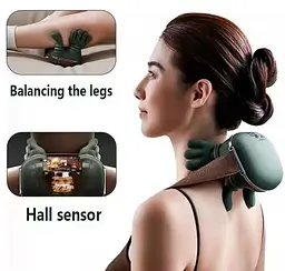 Масажер для шиї з ручками Shoulder and Neck Massager FZ-831 Зелений, електричний масажер для всього тіла - мініатюра 3