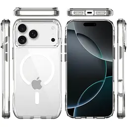 Чохол Epik TPU Space Octagon with MagSafe для Apple iPhone 17 Pro Max (6.9) Clear - мініатюра 3