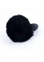 Анальна пробка - Bunny Tail Silicone Black Plug Black - мініатюра 5