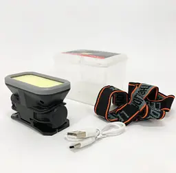 Налобний ліхтар Head Lamp YM-309-COB з акумулятором біле та червоне світло USB-зарядка - мініатюра 3