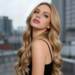 Перука жіноча довга хвиляста Golden Wave Пшеничний блонд 65 см - мініатюра 5
