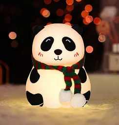 Дитячий силіконовий нічник Панда Panda Silicone Lamp LJC-142-A акумуляторний світильник іграшка для сну - мініатюра 2