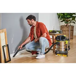 Пилосос акумуляторний будівельний RYOBI R18WDV-0 ONE+ (+ Всмоктуючий шланг, ручка, телескопічна штанга, насадка для підлоги, щіл - мініатюра 4