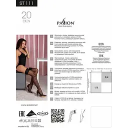 Колготки з ефектом панчох на підв'язках Passion TI112 nero-Violet 3/4 (60/20 den) - мініатюра 5