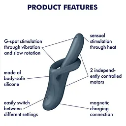 Вібратор Satisfyer Heat Flex 4 23 см сірий - мініатюра 4