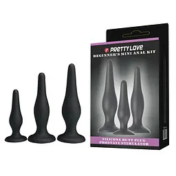 Набір анальних пробок - Pretty Love Begginer's Mini Anal Kit Black