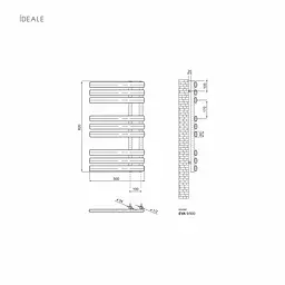 Рушникосушка дизайнерська Ideale Eva 11 9/500 антрацит, Антрацит - мініатюра 3