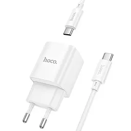 МЗП Hoco C147A PD20W+QC3.0 (1USB-A/1C) + кабель Type-C to Type-C White - мініатюра 3