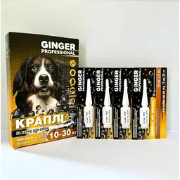 Краплі на холку Ginger Professional для собак 10-30 кг 2 мл №4 імідаклоприд, івермектин, метопрен (35082) - мініатюра 2