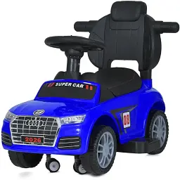 Дитяча каталка-толокар Bambi Racer M 5045L-4 з батьківською ручкою синій - мініатюра 2