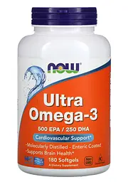 Ультра Омега-3 (Ultra Omega-3 500 EPA/250 DHA) 180капс.Now Foods