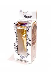 Анальна пробка з кристалом B-Series Jewellery Gold Butt Plug Purple, 9,5х3 см, фіолетовий - мініатюра 9