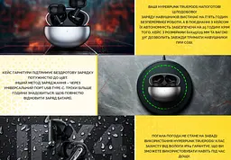 Беспроводные Bluetooth 5.3 наушники с микрофоном HATOR HTA430B TWS Hyреrpunk Truepods SyncHUB Black-Gray - мініатюра 8