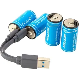 Акумулятор Beston USB Type-C RCR123A 3.0V, 2100mWh, Li-Ion, 4 шт (AA620364)