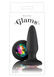 Анальна пробка Glams Gem 10.5 см (чорний) - мініатюра 2