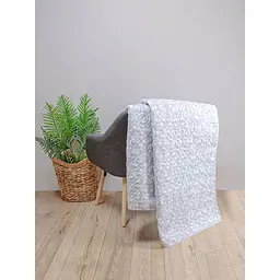 Покривало стьобане Home Line Печворк гілочки 210x240 см сіре (177318) - мініатюра 2