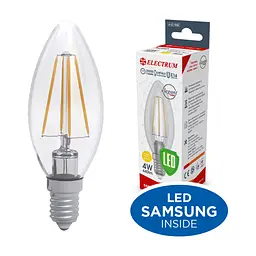 Лампочка Electrum С37 4W GL LC- 33/4F Е14 3000K Rf Elegant (A-LC-1942)