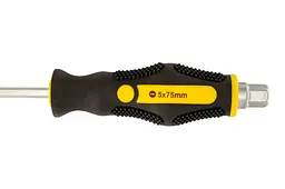 Викрутка ударна шліцева плоска Mastertool SL5 x 75мм HEX 49-6575 - мініатюра 5