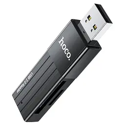 Кардрідер Hoco HB20 Mindful 2-in-1card reader ( USB 2.0 ) Black - мініатюра 3