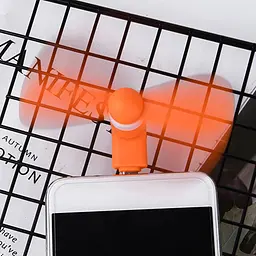 Вентилятор мобільний MicroUSB помаранчевий - мініатюра 2
